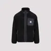 Carhartt Logo-patch Faux-shearling Jacket In Black Black