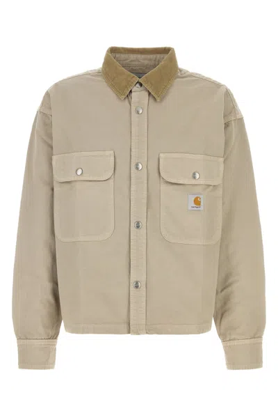Carhartt Sand Cotton Prescott Shirt Jacket In Neutral