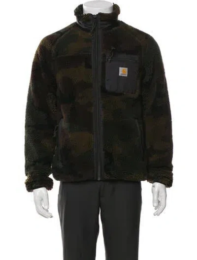 Pre-owned Carhartt Printed Denim Jacket In Green