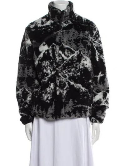 Pre-owned Carhartt Printed Faux Fur Jacket In Black