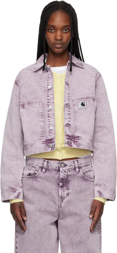 Carhartt Purple Arca Denim Jacket In Pink