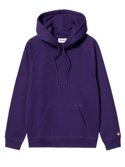 Carhartt Purple Cotton Hoodie In 1yv Tyrian / Gold