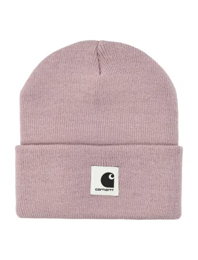 Carhartt Ashley Knitted Beanie Hat Folded Cuff In Pink