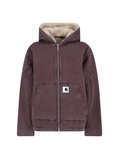 Carhartt Purple Mitch Double-zip Lambskin Lining Jacket In Multi