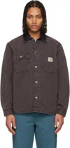 Carhartt Purple Mitch Overshirt In Brown