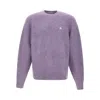 Carhartt Knitted Sweater With Soft Textured Fabric And Subtle Logo In Purple