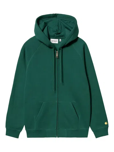 Carhartt Raglan-sleeve Zip-fastening Hoodie In Green