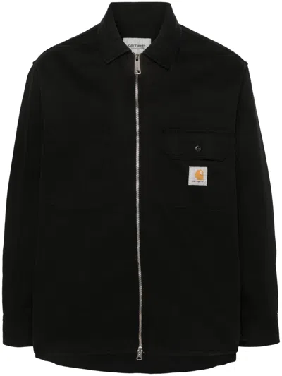 Carhartt Detroit Jacket Cotton Blend Wool Collar In Black