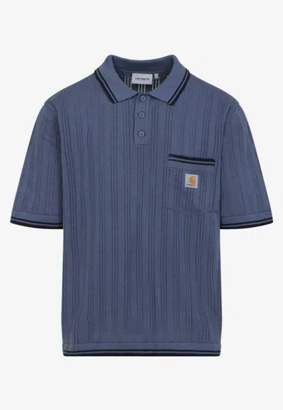 Carhartt Ramsey Short Sleeve Polo Shirt Pocket Trim In Blue