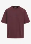 Carhartt Maroon Round Neck Logo T-shirt In Red