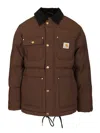 Carhartt Stylish Short Jacket Featuring Buttoned Pockets In Brown