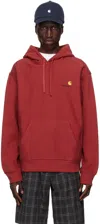 CARHARTT RED AMERICAN SCRIPT HOODIE