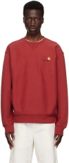 CARHARTT RED AMERICAN SCRIPT SWEATSHIRT