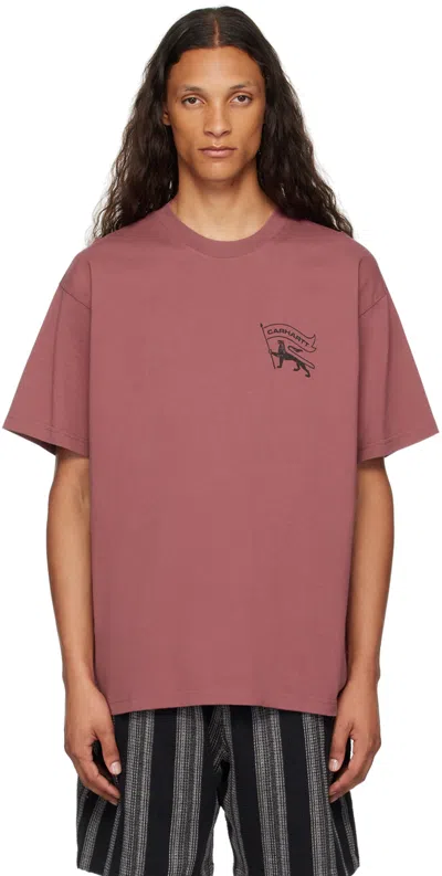 Carhartt Red Stamp T-shirt In 06 2b0 Dusty Fuchsia