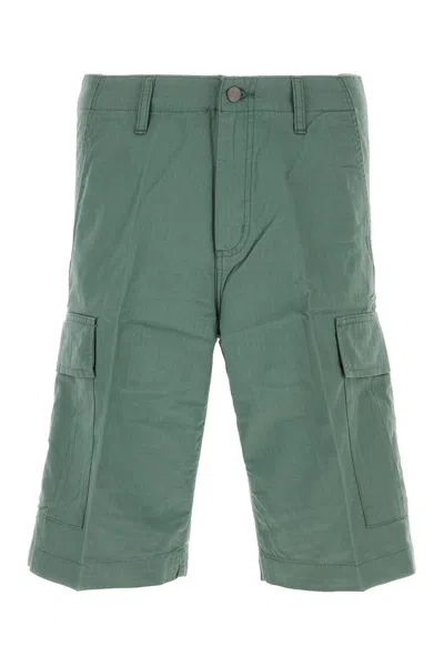 CARHARTT CARHARTT WIP GREEN COTTON REGULAR CARGO SHORT