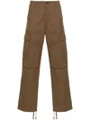 Carhartt Khaki Brown Organic Cotton Trousers In Braun