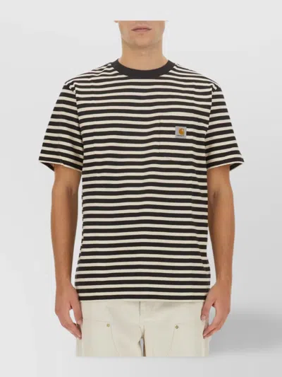 Carhartt Regular Fit Striped Short Sleeve T-shirt In Black