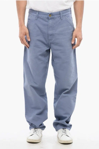 Carhartt Regular Waist Cotton Twill Single Knee Pants In Blue