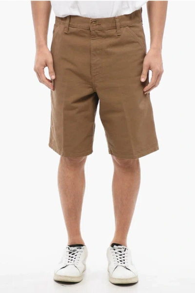 Carhartt Regular Waist Organic Cotton Single Knee Shorts In Brown