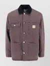 Carhartt Relaxed Fit Jacket Contrast Collar In Pink