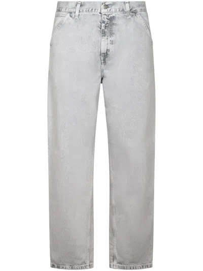 Carhartt Relaxed Fit Straight Leg Cotton Denim Trousers In Gray