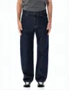Carhartt Relaxed Fit Straight-leg Denim Pants With Contrast Stitching In Blue