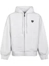 Carhartt Relaxed-fit Zip-up Sweat Jacket With Playful Graphic Print In Gray