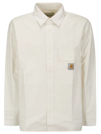 Carhartt Reno Shirt Jac Cotton Drill In Off-white