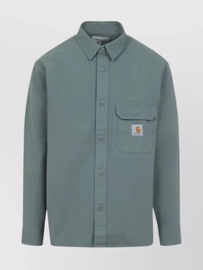 Carhartt Reno Shirt With Buttoned Cuffs And Pockets In Green
