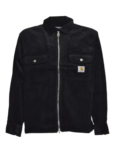 Carhartt Reynold Corduroy Zip-fastening Shirt In Black
