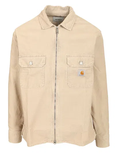 Carhartt Reynold Shirt Jac Cotton Forsyth Corduroy In Beige