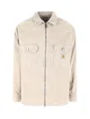 Carhartt 'reynold Shirt Jacket' Zip Jacket In Beige