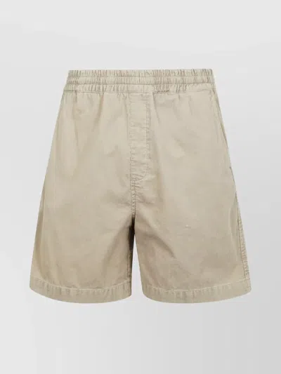 Carhartt Reynold Shorts With Elastic Waistband And Back Pocket In Neutral