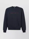 Carhartt Ribbed Crewneck Sweatshirt Featuring Lotus Embroidery In Blue