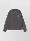 Carhartt Ribbed Cuffs And Hem Sweatshirt In Gray