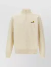 Carhartt Off-white Half Zip American Script Sweatshirt In White