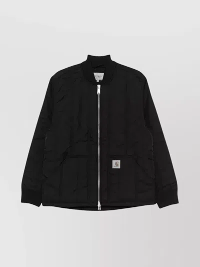 Carhartt Ribbed Cuffs Long Sleeves Blazer Jacket In Black