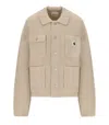 Carhartt Ribbed Knit Cardigan With Shirt Collar And Front Pockets In Multi