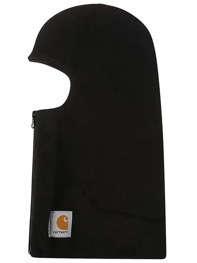Carhartt Ribbed Stretch Fabric Zip-up Balaclava In Black