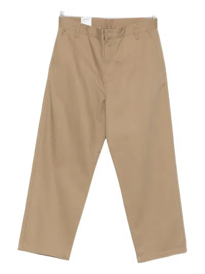Carhartt Rigid Cotton Trousers In Brown