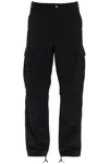 Carhartt Omens Black Kingston Logo-patch Cotton Cargo Trousers In Black