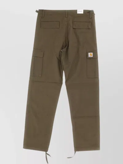 Carhartt Ripstop Trousers With Adjustable Leg Openings In Brown