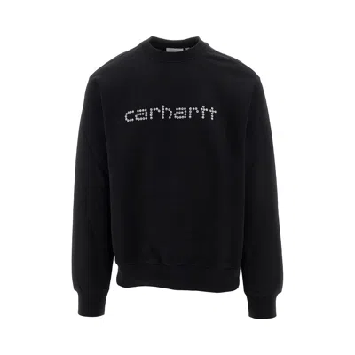 CARHARTT 'RIVET SCRIPT' PRINT CREWNECK SWEATSHIRT