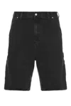 Carhartt Mens Black Landon Five-pockets Denim Shorts In Stone Washed Black