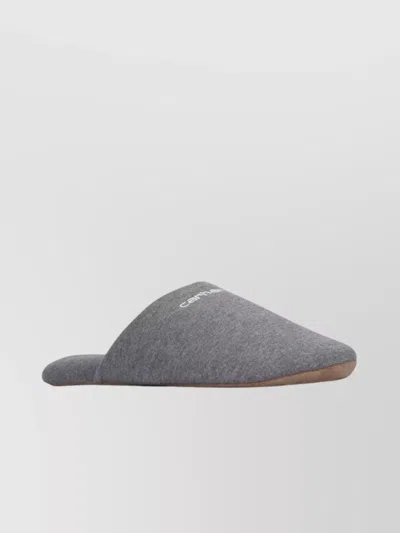 Carhartt Round Toe Flat Sole Slippers In Gray