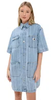 Carhartt Rylan Striped Denim Shirt Mini Dress In Blue