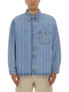 Carhartt Striped Cotton Shirt Jacket With Chest Pocket