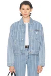 Carhartt Stripe-pattern Button-fastening Jacket In Blue