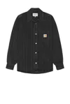 Carhartt Work In Progress Rylan Stripe Cotton Denim Button-up Shirt Jacket In Black