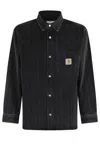 Carhartt Work In Progress Rylan Stripe Cotton Denim Button-up Shirt Jacket In Black